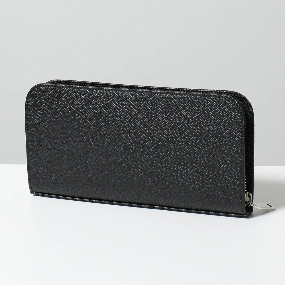SAINT LAURENT Paris Round Zip Long Wallet Leather